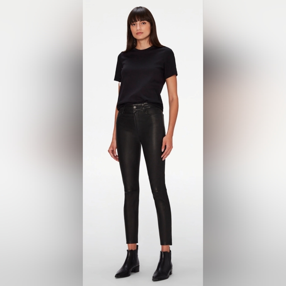 7 For All Mankind Black Vegan Leather Skinny Pants - Picture 15 of 15